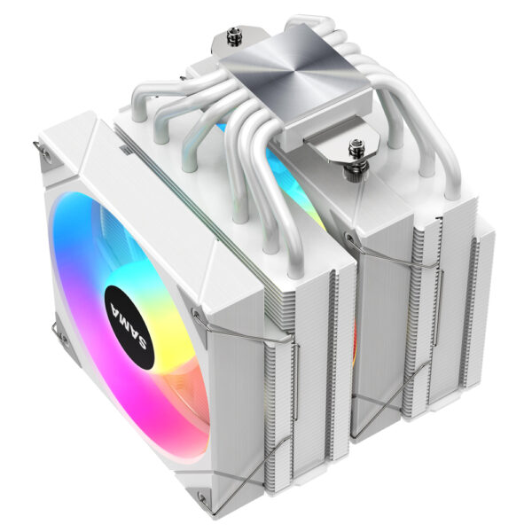 SAMA 6PDW ARGB CPU Air Cooler - White