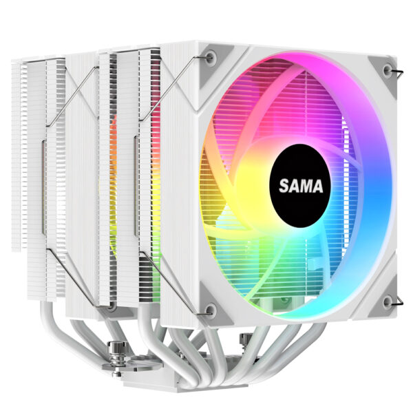 SAMA 6PDW ARGB CPU Air Cooler - White