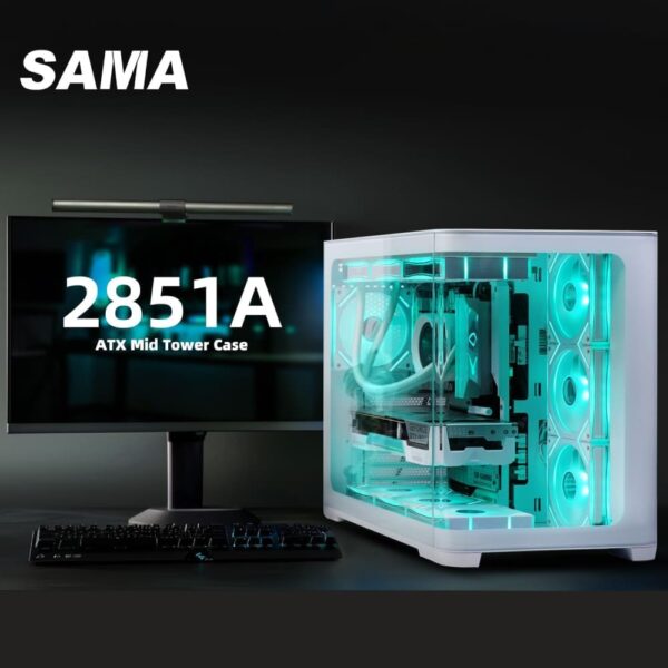 SAMA Neview 2851A ATX Mid Tower Gaming Chassis - White