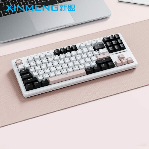 SAMA XINMENG M87 Pro V2 Tri-Mode Gasket Mechanical Keyboard - White Pink - Rocket Racoon