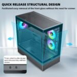 SAMA SV02 ATX Mid Tower Gaming Chassis - Black - Image 4