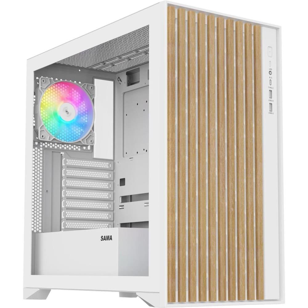 sama-v-nature-white-casing-price-in-pakistan-junaidtech-7-19643-2272895-071224075945483 SAMA V Nature ATX Mid Tower Gaming Chassis - White - Image 1