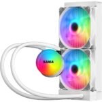 SAMA SL240 RGB Liquid CPU Cooler 240mm - White - Image 3